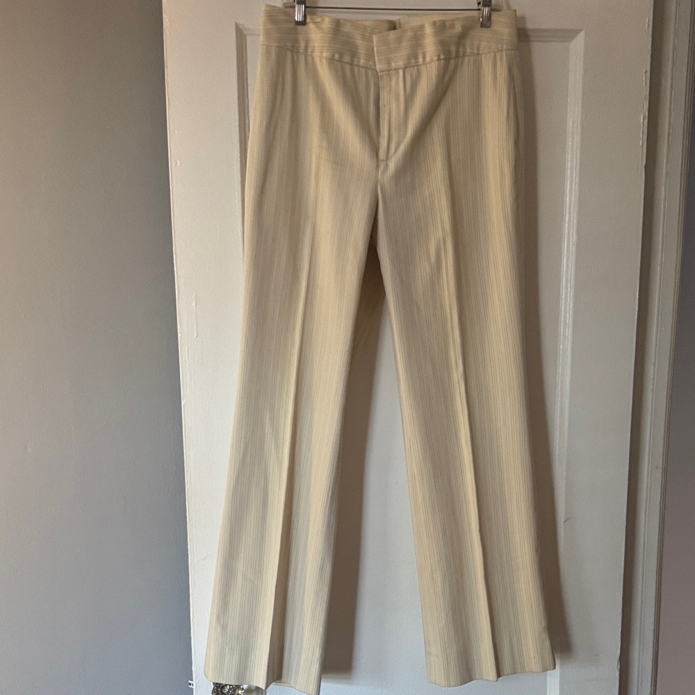 Banana Republic Cream Pinstripe Trousers